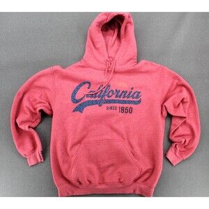 Gildan California Since 1850 Graphic Hoodie Men's Medium Red Pullover